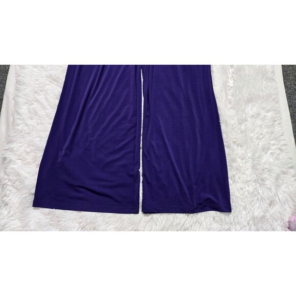 Bob Mackie Wearable Purple Wide-Leg Pull-On Stretch Pants Size Large 34x32 NWT - Picture 2 of 7
